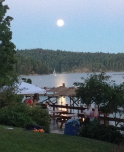 Canada Day's sunset and moonrise. 